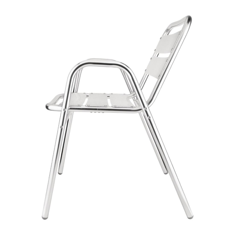 Aluminium stapelbare fauteuils met armleuning - Bolero - U501