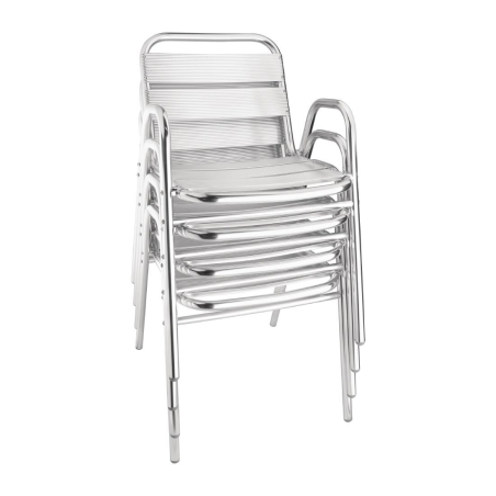 Aluminium stapelbare fauteuils met armleuning - Bolero - U501