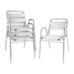 Aluminium stapelbare fauteuils met armleuning - Bolero - U501