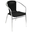 Fauteuils en rotin empilables noirs et aluminium - Bolero - U507