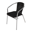 Fauteuils en rotin empilables noirs et aluminium - Bolero - U507
