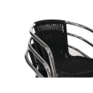 Zwarte en aluminium stapelbare rotan fauteuils - Bolero - U507
