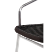 Fauteuils en rotin empilables noirs et aluminium - Bolero - U507