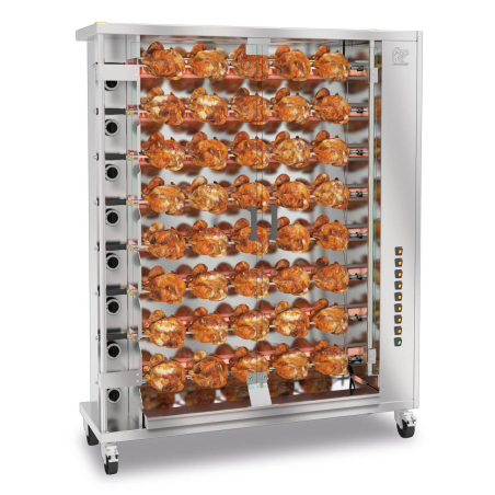 Professionele gas rotisserie met wielen - Speciale markt INOX - ROTISOL - 1175.8SMiG