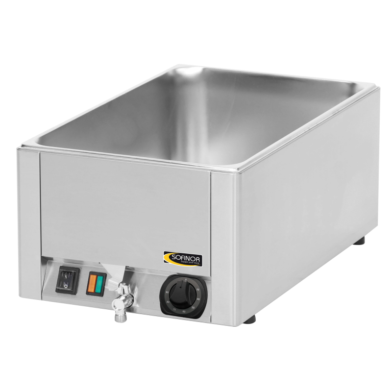 Roestvrij stalen bain marie met aftapkraan - 1.5kW - Sofinor