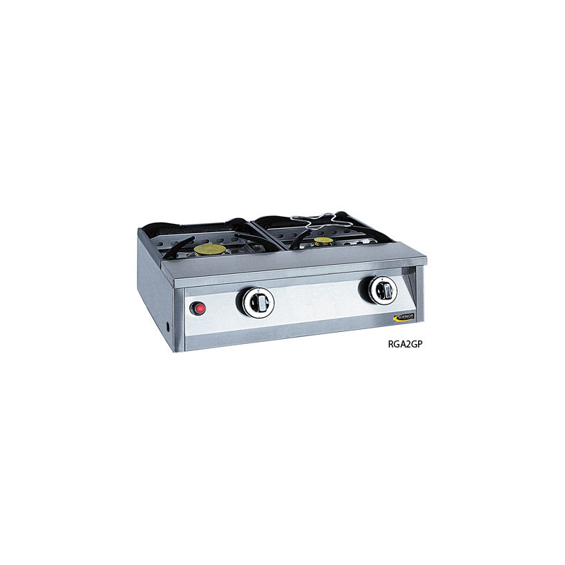 Gasplaat 2 branders met ontsteking 1x3,1 & 1x4,6kW - propaan - Sofinor