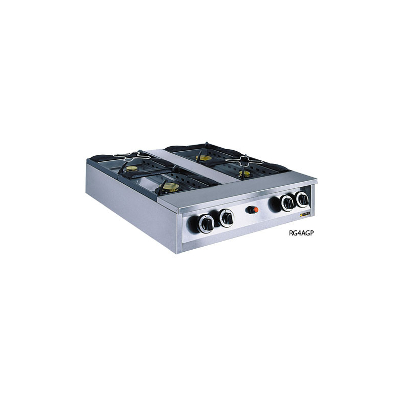 Gaskookplaat 4 branders met ontstekingssysteem 2x3,1 & 2x4,6kW - propaangas - Sofinor