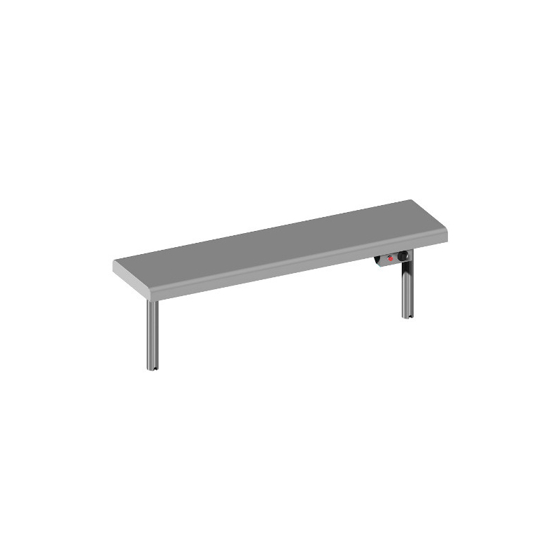 Etagere chauffante par radiants a 2 colonnettes - lg 1800mm - Sofinor