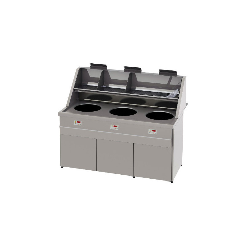 Friteuse santana - 3 ronde bakken aardgas - Sofinor