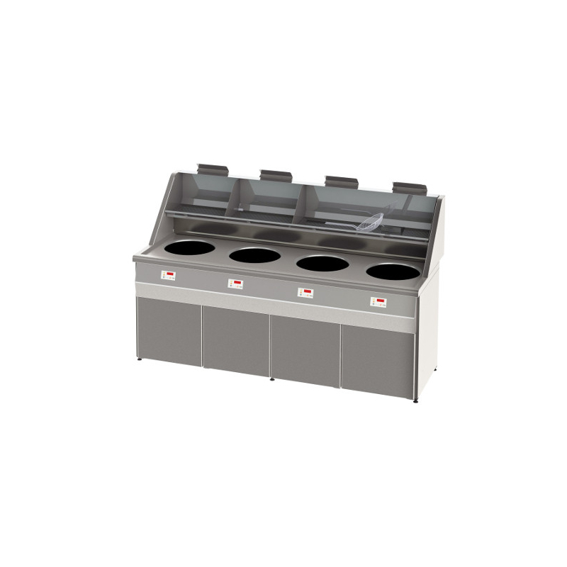 Friteuse santana - 4 ronde bakken propaangas - Sofinor