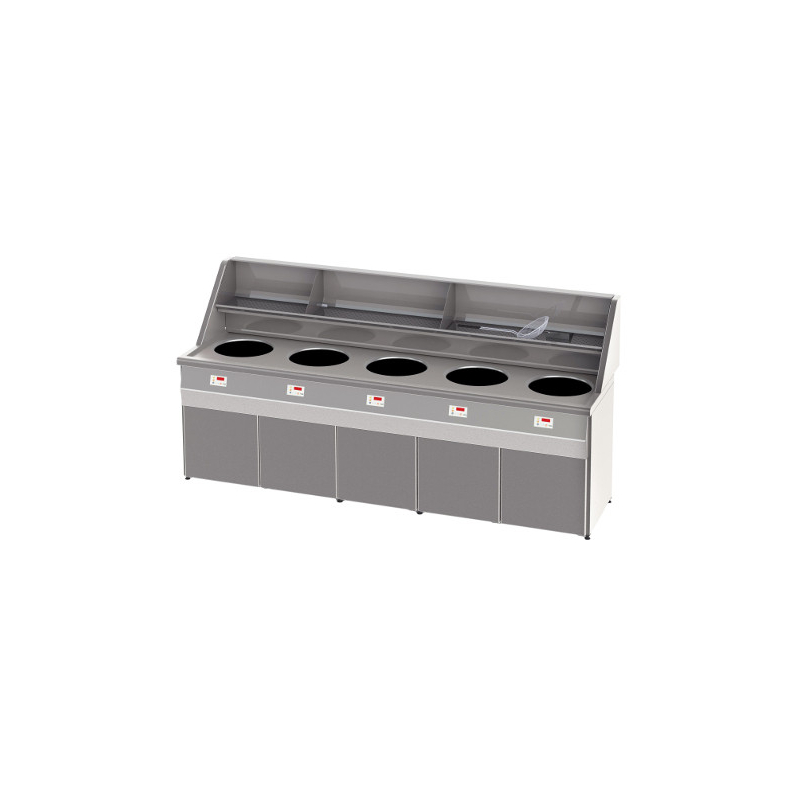 Friteuse santana - 5 ronde bakken propaangas - Sofinor