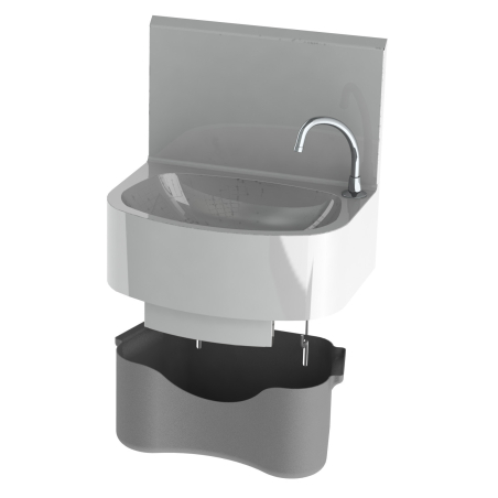Wastafel uit &eacute;&eacute;n stuk l 480 x b 360 x h 470mm. Geleverd met thermogevormde afvalbak. - Sofinor - LMAMP