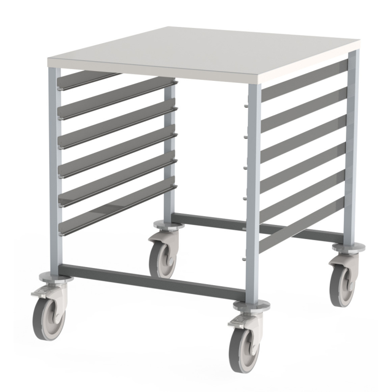 Lage etagewagen gn2/1 - 6 niveaus - polyamide rollen - Sofinor