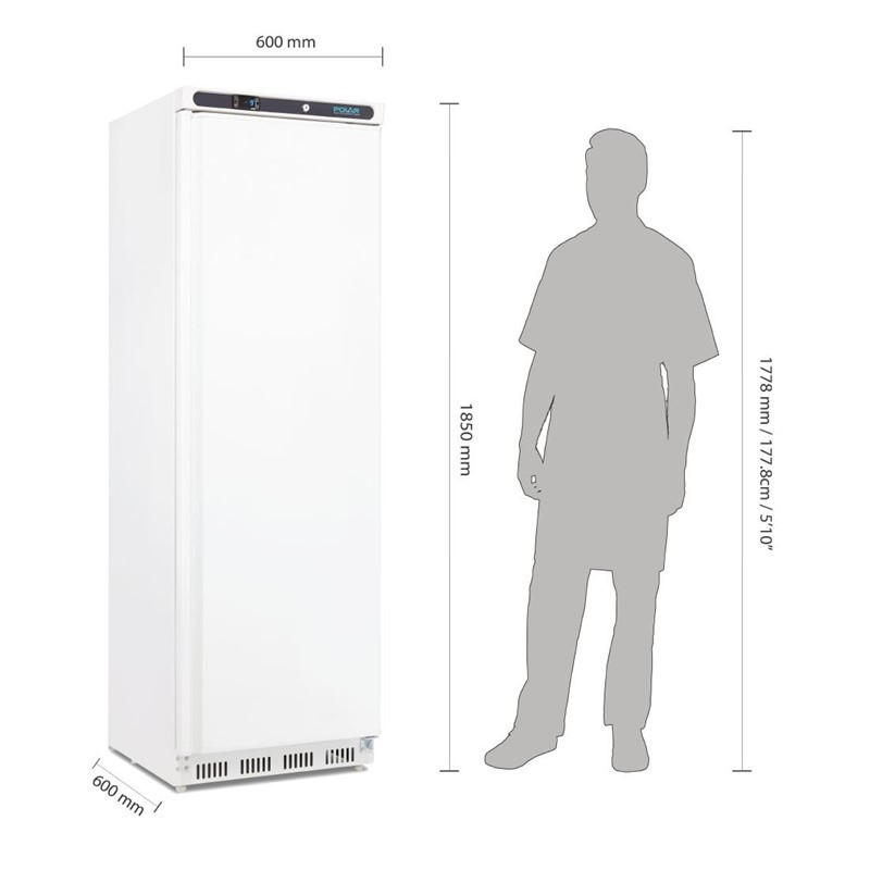 Witte 1-deurs negatieve koelvitrine 365L Polar C serie