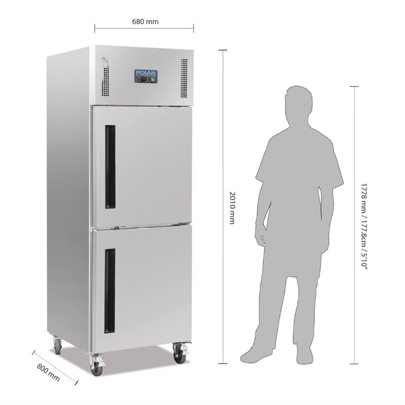 Negatieve koelvitrine met 2 deuren GN 2/1 Polar G serie