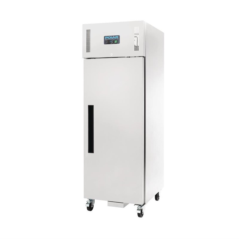 Roestvrij stalen GN negatieve koelvitrine 1 deur Polar Serie G 600L