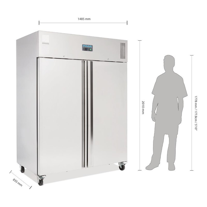 Professionele 2-deurs Gastronorm vriezer 1300L Polar U-serie