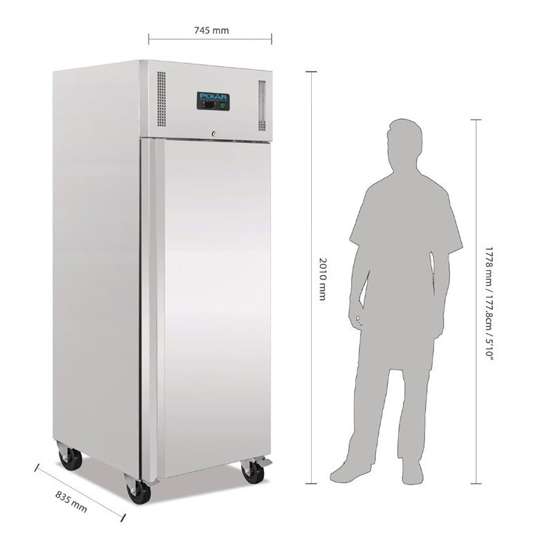 Professionele 1-deurs Gastronorm vriezer 650L Polar U Serie