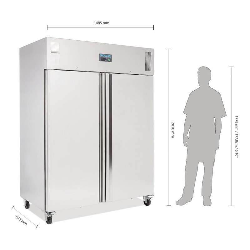 Professionele 2-deurs Gastronorm koelkast 1300L Polar U-Serie