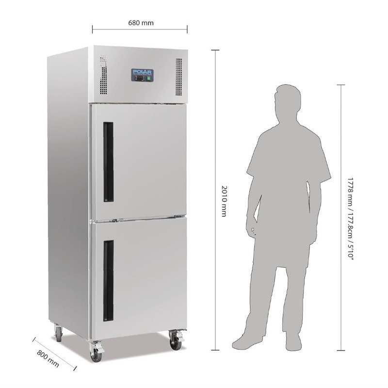 Positieve koelvitrine met 2 deuren GN 2/1 Polar G Serie