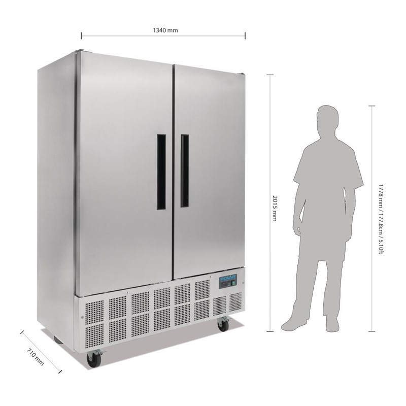 Armoire r&eacute;frig&eacute;r&eacute;e positive 2 portes 960L - Capacit&eacute; utile 671L - R&eacute;f. GD879 - Polar