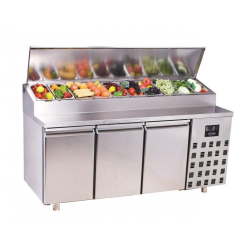 Compacte gekoelde saladette met 3 deuren - 10 x GN 1/3 -&hellip;