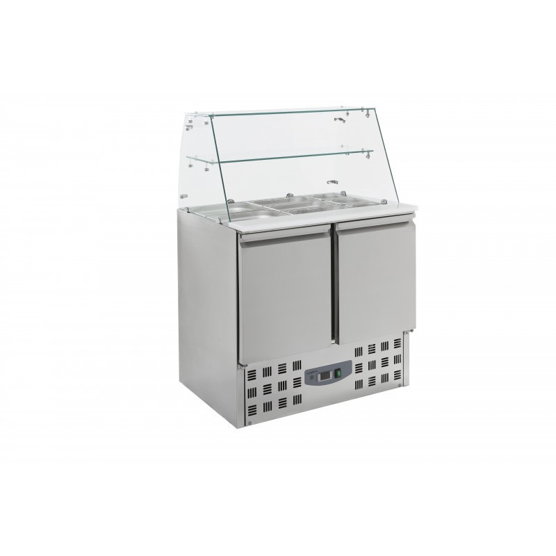 Gekoelde saladette met glazen vitrine - 2 deuren - Combisteel - 7950.0400