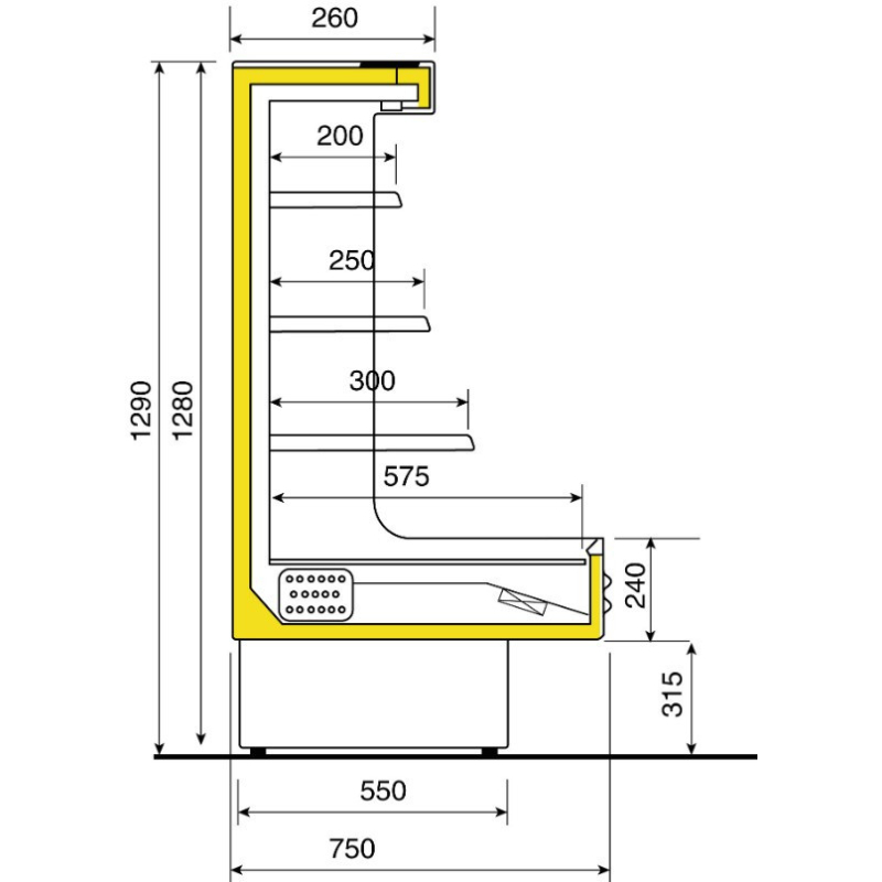 Gekoeld wandmeubel "ventilator" - Diamond - MN15B-A1/R2