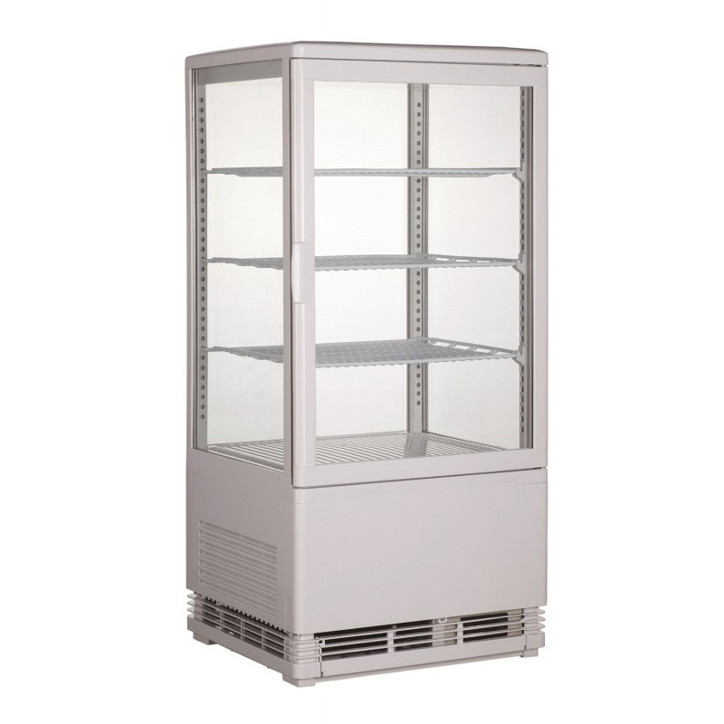 Vitrine R&eacute;frig&eacute;r&eacute;e 4 Faces Vitr&eacute;es Blanche - 68 L - Combisteel - 7487.0165