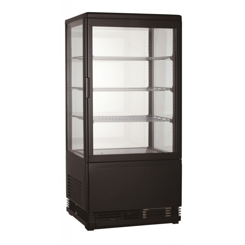 Gekoelde vitrine met 4 glazen zijden, zwart - 68 L - Combisteel - 7487.0170