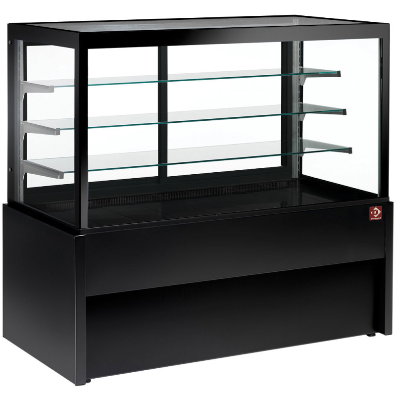 Panoramische vitrinetoonbank, geventileerd, 4 niveaus, zonder opslagruimte - ZWART - Diamond - CB10V-B9/P2