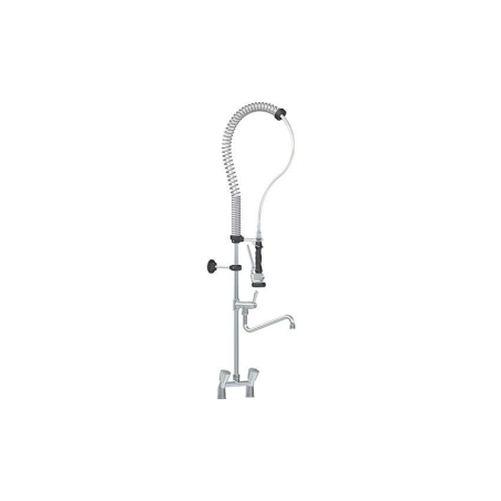 Douchette bi-trou, montage sur table, avec robinet intermed. 1/4 tour - Linum - LKF-2231-000