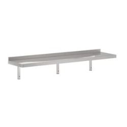 Wandplank roestvrij staal, 400x2000 incl. steunen - Combisteel - 7455.0697