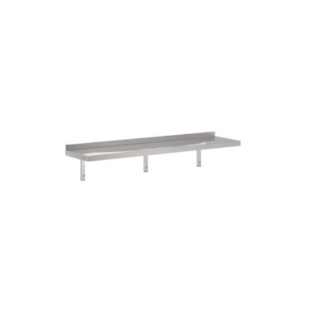 Wandplank roestvrij staal, 400x2000 incl. steunen - Combisteel - 7455.0697