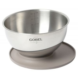 Cul de poule roestvrij staal met deksel-onderstel, &Oslash;24 cm, Gobel - Louis Tellier - GL20P003
