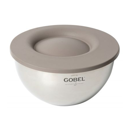 Cul de poule roestvrij staal met deksel-onderstel, &Oslash;24 cm, Gobel - Louis Tellier - GL20P003