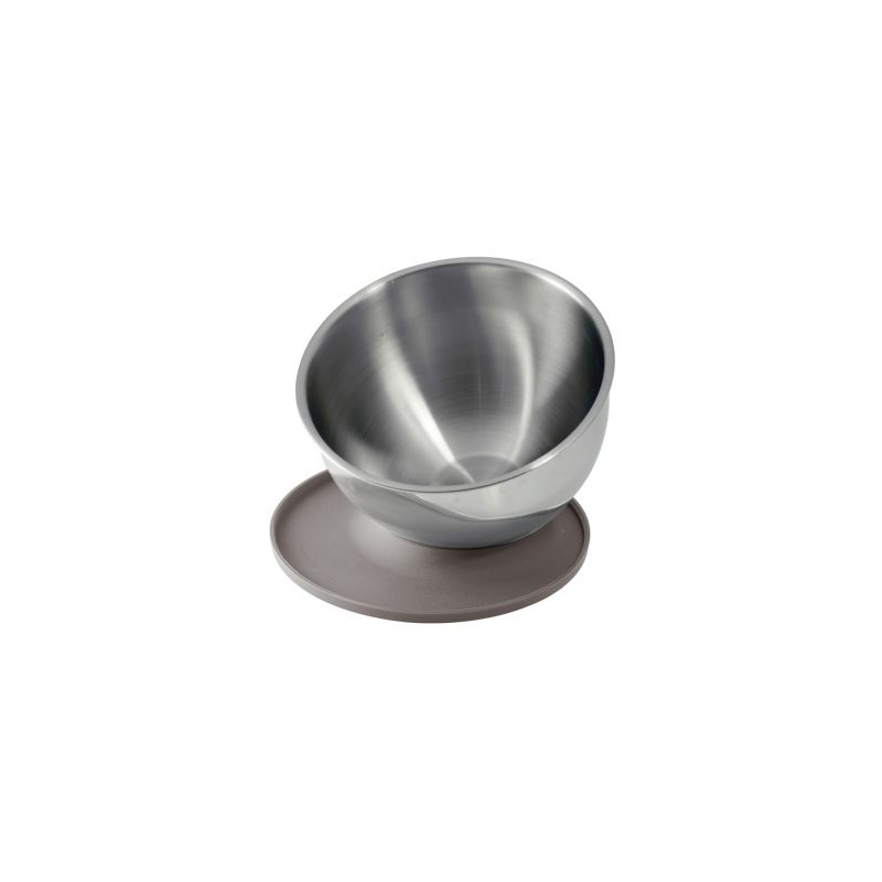Cul de poule roestvrij staal met deksel-onderstel, &Oslash;24 cm, Gobel - Louis Tellier - GL20P003