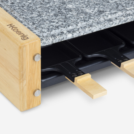 Raclette et pierre &agrave; cuire 6 personnes design bois - Hkoenig - WOD6