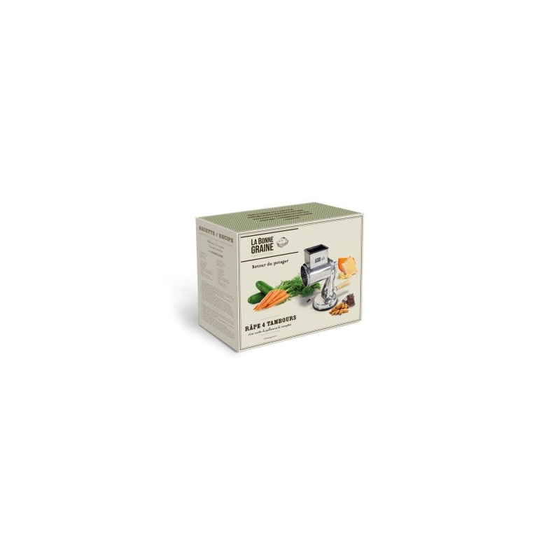 Roestvrijstalen rasp, 4 trommels, zuignapbevestiging, La Bonne Graine - Louis Tellier - N2700X