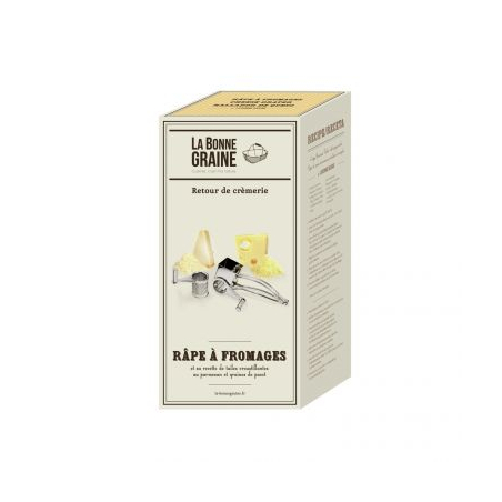 Kaasrasp, roestvrij staal, 2 trommels gruy&egrave;re & parmezaan, La Bonne Graine - Louis Tellier - N3009X-2