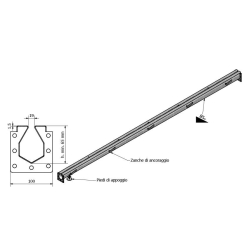 Afvoergoot van roestvrij staal, 1000 mm - Linum - CF10