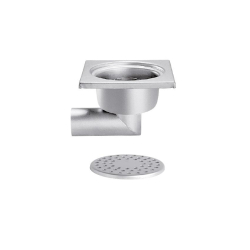 Roestvrij stalen afvoer 200x200 mm, 63 mm zijuitlaat - Linum - FMC-3106-000
