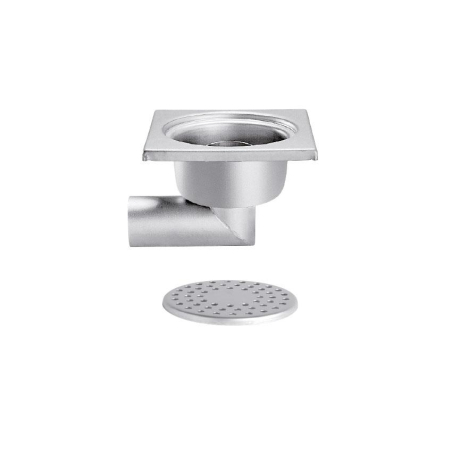 Roestvrij stalen afvoer 200x200 mm, 63 mm zijuitlaat - Linum - FMC-3106-000