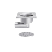 Roestvrij stalen afvoer 200x200 mm, 63 mm zijuitlaat - Linum - FMC-3106-000