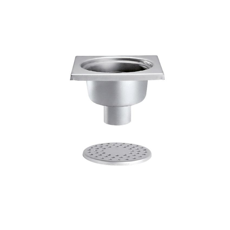 Roestvrij stalen afvoer 200x200 mm, verticale uitloop 63 mm - Linum - FMC-3101-000