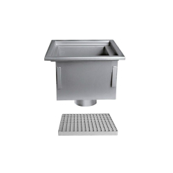 Roestvrij stalen sifon 300x300 mm, verticale uitloop 125 mm - Linum - FMC-5214-000