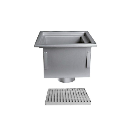 Roestvrij stalen sifon 300x300 mm, verticale uitloop 125 mm - Linum - FMC-5214-000