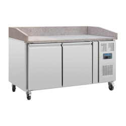 2 deurs pizzatoonbank met marmeren blad G Serie - Polar - CT424