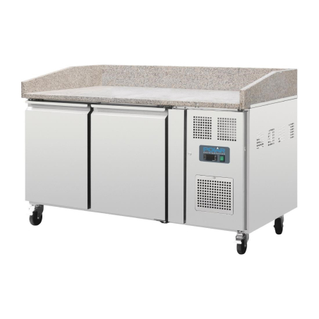 2 deurs pizzatoonbank met marmeren blad G Serie - Polar - CT424