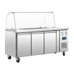 Gekoelde GN-bereidingstoonbank met niesbeveiliging U-serie 3 deuren - Polar - CT394